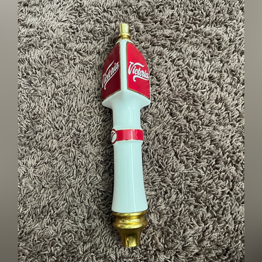 Victoria Brewery Beer Tap Handle Triple Sided Red White Man Cave Item